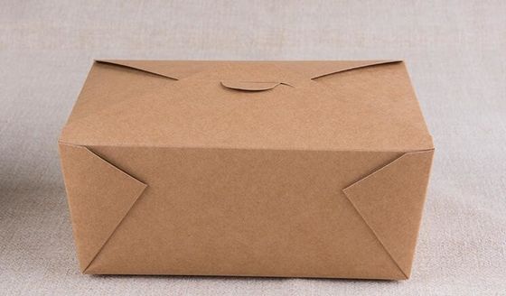 PET Film-überzogene Kraftpapier-Brotdose, Beweis-verpackender Wegwerfkasten des Öl-1100ml