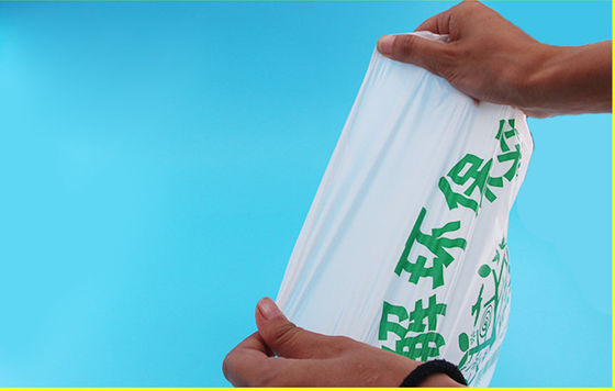 Ausdehnungs-beständiger Supermarkt-biologisch abbaubare Einwegbeutel, bekleiden weiße Abfall-Taschen
