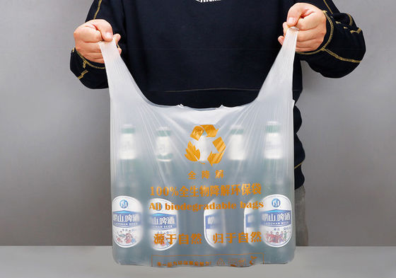 Westen-abbaubare Wegwerfplastiktasche, 14x50cm Druckeinkaufsnahrungsmitteltasche