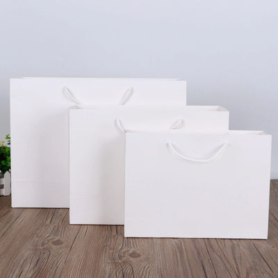 Weiße Kleidung Einkaufstote bag custom logo des Kraftpapier-100gsm
