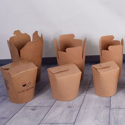 Schnellimbiss-Verpackungs-Kasten-faltbare Wegwerf-Kraftpapiers Paer des Quadrat-26oz Teigwaren Noddles zum Mitnehmen