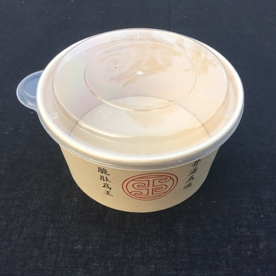 Kraftpapier-Suppenschüssel-Nahrungsmittelgrad 1100ml 32oz biologisch abbaubarer Papiernahrungsmittelbehälter Eco