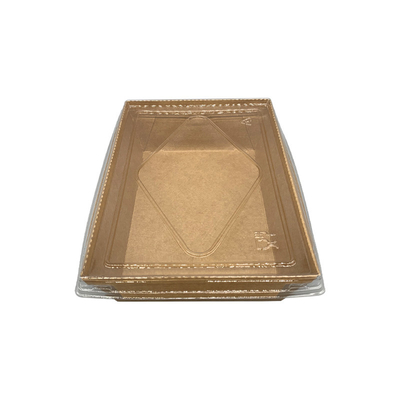 Wegwerfpapiersushi-Verpackenkasten 500ml 700ml 900ml 1200ml mit transparentem Deckel
