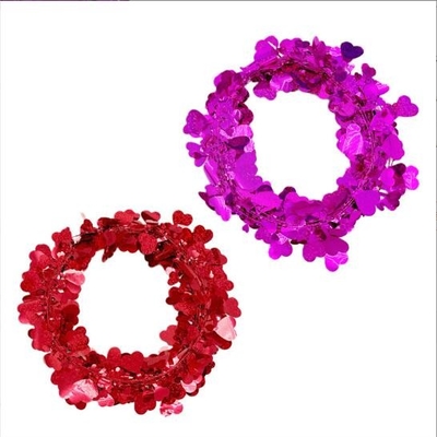 Liebe Farben Streifen ziehen Blumen Dekoration, Valentinstag Krans Liebe Draht Krans