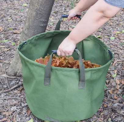 Garten-Grasen-Blätter-Garten-Abfallbeutel Reinigung Tarp Behälter Tote Gartenmüll Wiederverwendbares Schwergewicht Leinwand Stoff Sammlungstüte