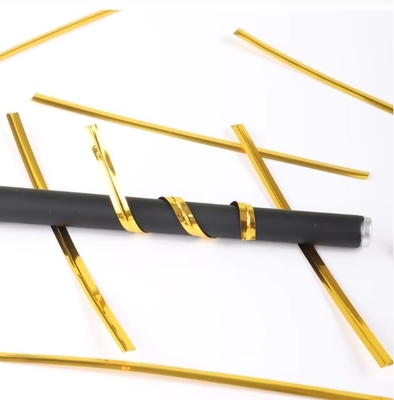 8cm Metallspulen Goldene Twist Krawatte für Brot und Geschenk Twist Krawatten für Bäckerei Verpackung
