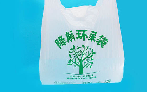 Ausdehnungs-beständiger Supermarkt-biologisch abbaubare Einwegbeutel, bekleiden weiße Abfall-Taschen