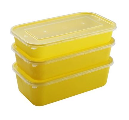 Kinder schulen gelbes Rechteck-das Wegwerfbrotdose-Nahrungsmittelbehälter-Verpacken