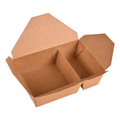Kraftpapier 2 die 3 Fach-Brotdose nehmen den Wegwerf Nahrungsmittelbehälter weg