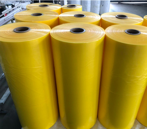 Farbe Gelb PE Wärmeschrumpffilm / LLDPE Dehnfilm für Verpackung Flasche / Getränke Verpackung Schutz